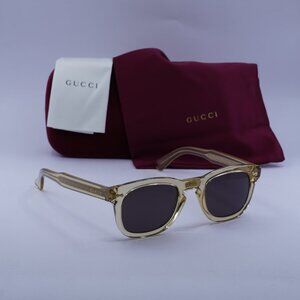 Gucci GG0182S 006 Square Sunglasses - Transparent Brown/Grey